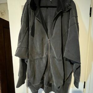 Free People XL Camden Sweatshirt Charcoal